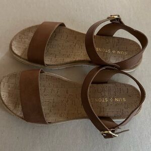 Women's Sun + Stone Maddie Cognac Sandals (Size 7.5)